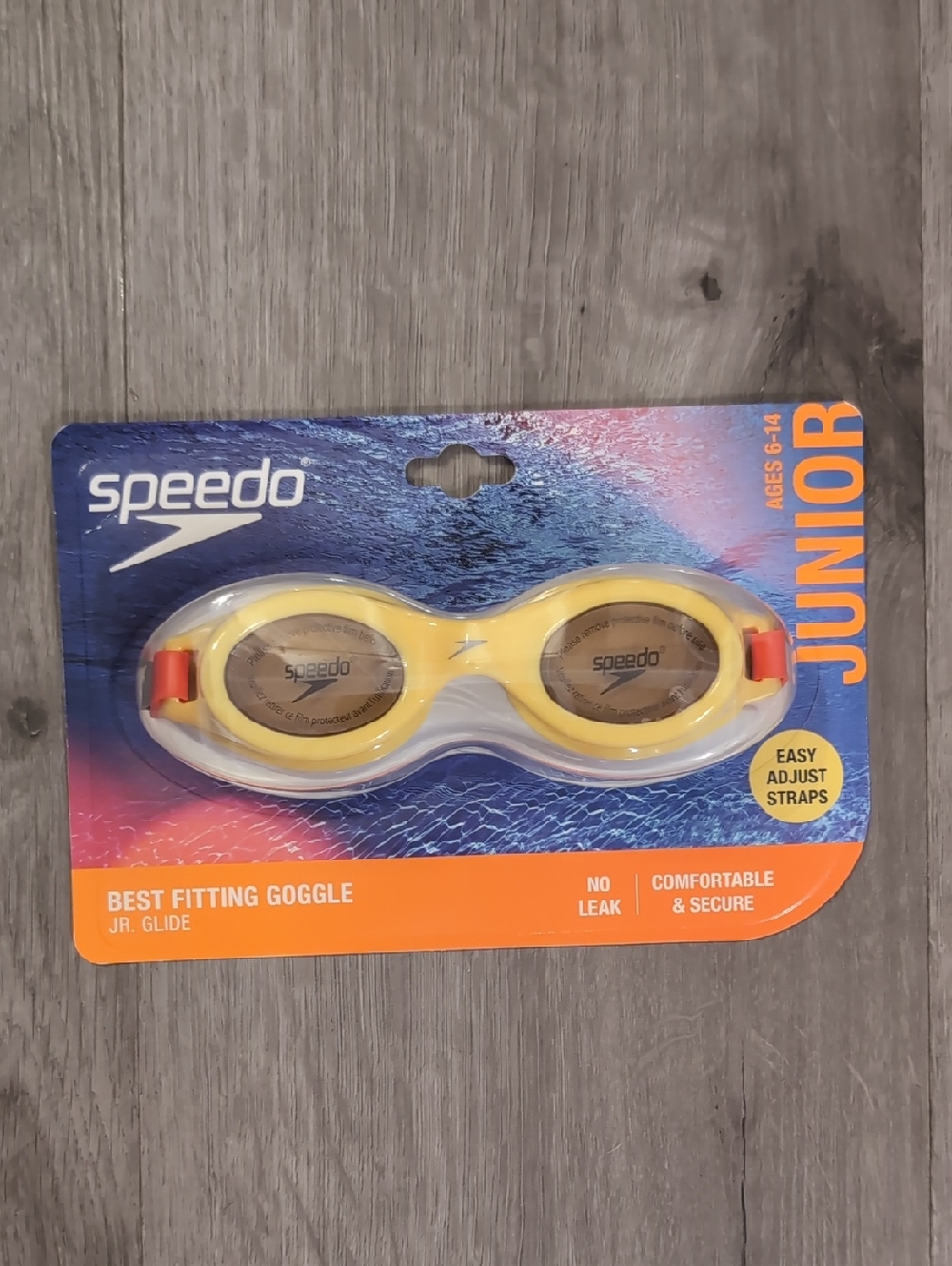 Speedo Yellow Junior Swim Goggles with Orange Accents